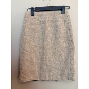 Calvin Klein Women's Tweed Straight & Pencil Back Slit Mini Skirt Beige M